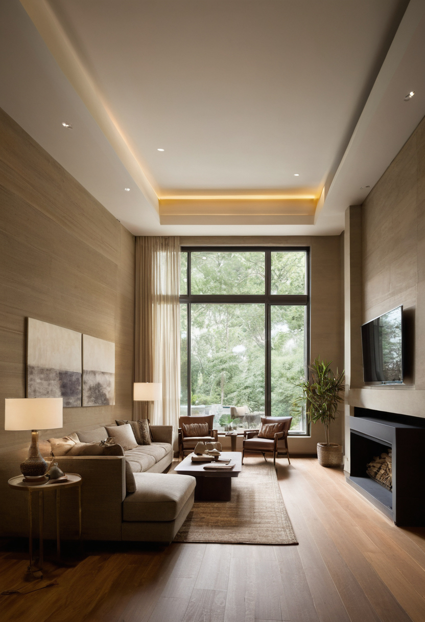 Luxury interior image showing A living room needs layered light with distinct jobs, not three arbitrary fixture types
