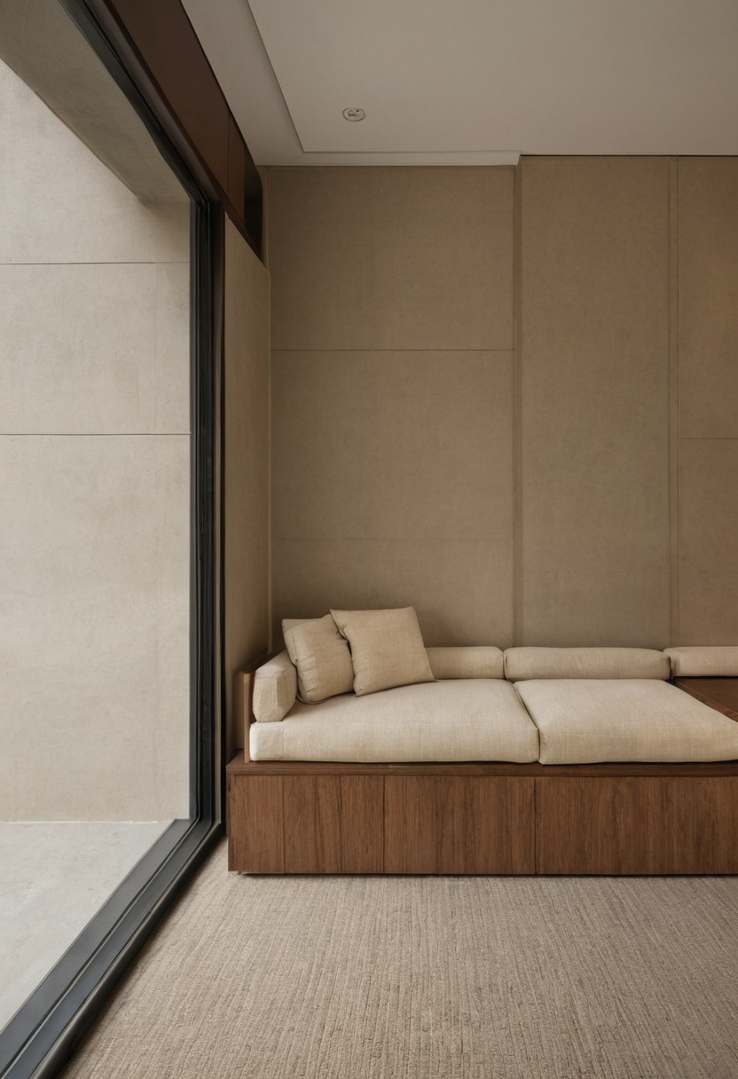 What is included in a complete luxury living room furnishing scope before art shown in a luxury residential interior